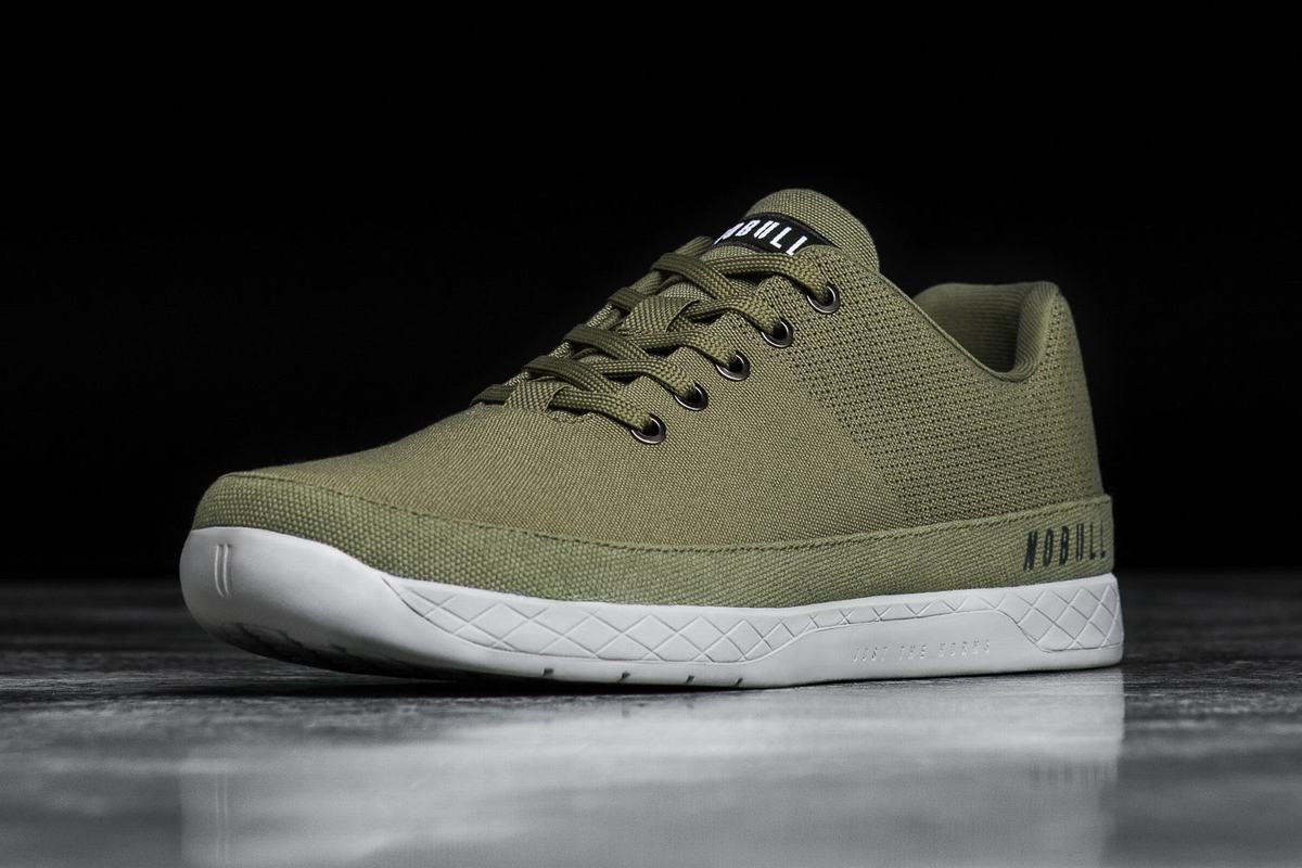 Nobull Canvas Men's Trainers Olive | Australia (SD4059)